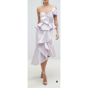 ASOS Structured Pencil Midi Peplum Dress